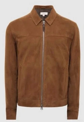 BNWT Reiss ‘Riley’ Suede Zip-Through Jacket in Tobacco Size X Small RRP £378 - Image 1 of 4