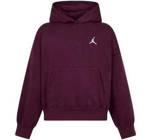NUEVO CON ETIQUETAS: Sudadera con capucha suéter polar burdeos Nike Jordan para niña, granate, M - Imagen 1 de 1