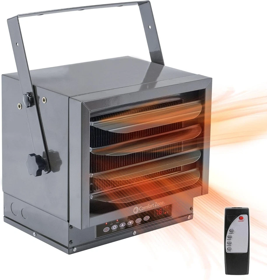 Termostato remoto temporizador 6000 vatios calentador de espacio de garaje montaje en techo Comfort Zone Foto 1 de 4