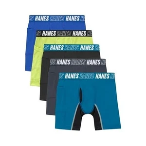 Hanes Boy's Boxer Brief Underwear Anti-Chafe Moisture-Wicking Cooling Zones 5-PK - Picture 1 of 8