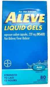 Aleve Liqui-Gels 220 mg Naproxen Sodium Capsules 80 Ct Exp 01/26 - Picture 1 of 2