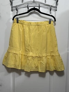 Nueva minifalda J.crew con ojales forrada amarilla rústica talla M para mujer Cottagecore Beach - Imagen 1 de 15