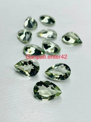 GREEN AMETHYST LOOSE GEMSTONE FACETED PEAR CUT 14x10 MM CALIBRATED SIZE E - Image 1 of 4