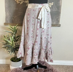 Rampage Y2K Coquette Girly Pink Rose Floral Tulip Hem Ribbon Bow MIDI Skirt 11 - Picture 1 of 11