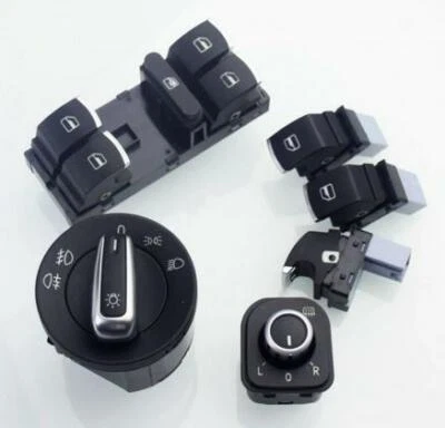 KIT PULSANTIERA  FARI VW GOLF 5 6 PASSAT TIGUAN TOURAN 5ND941431 - CROMO - - Immagine 1 di 4