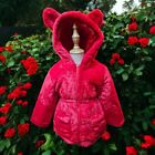 Red 5T Girls Super Plush Faux Fur Warm Winter Coat Jacket With Hood With Ears