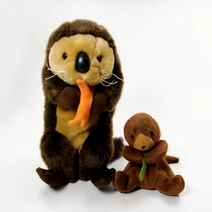 Sea Otter Stuffed Animal Plush Toys 1995 Ty Seaweed Mini 2004 Wildlife Artists - Picture 1 of 5