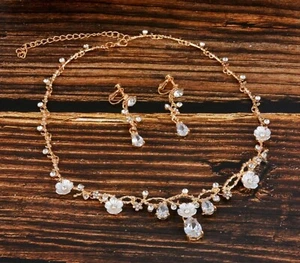 Conjunto de clips de collar de hojas de color dorado con flor de margarita blanca delgada para mujer - Imagen 1 de 10