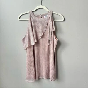 Nine West Pink Shimmer Top Women's Size L Large Going Out Top Y2K Paris Hilton - Picture 1 of 12