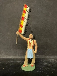INDIAN Toy soldier 54MM Warrior Native American painted metal Reeves ? Rare OOP - Picture 1 of 5