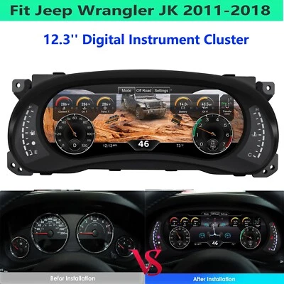 Cuadro de instrumentos digital velocímetro medidores para Jeep Wrangler 2011-2017 12,3"" Foto 1 de 4