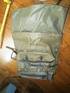 Vintage Swiss Army Rubberized canvas Leather Green 83 PRAZ G.RUEGSEGGER - Picture 1 of 14