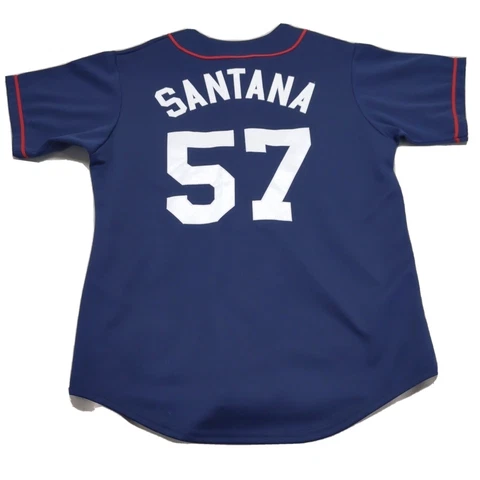 Vintage Johan Santana Men's Medium Majestic Minnesota Twins Baseball Jersey Navy Cover