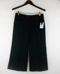 Express Design Studio Womens Cropped Cuffed Black Pants Size 4 - Picture 1 of 4