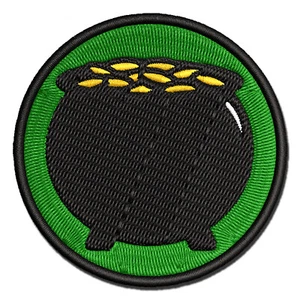 Lucky Pot of Gold Saint Patrick's Day Embroidered Iron-On Patch Applique - Picture 1 of 5