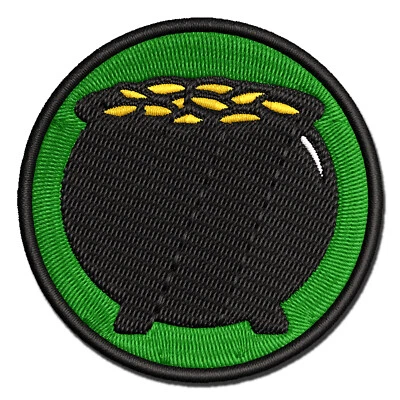 Lucky Pot of Gold Saint Patrick's Day Embroidered Iron-On Patch Applique - Image 1 of 4