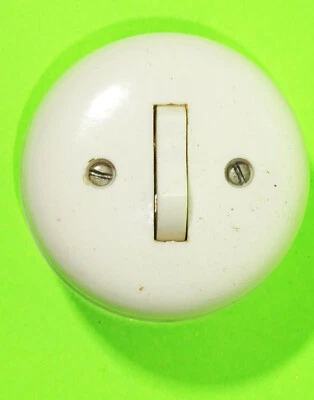 Interruptor de luz interruptor de palanca expuesto vintage blanco baquelita decoración de melanina (E250 Foto 1 de 3