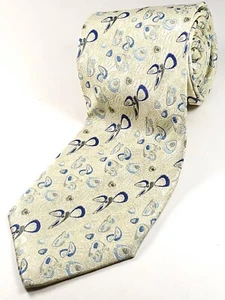 MASSIMO BIZZOCCHI made in ITALY  100% Silk Tie Mens 63" Long Light Gold Blue NEW - Bild 1 von 6