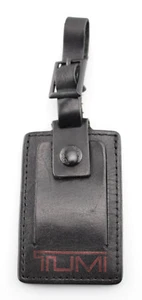 TUMI 'Alpha' Black / Red Leather Luggage Tag - Medium - Picture 1 of 2