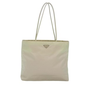 Prada Tessuto White Synthetic Tote Bag Authentic