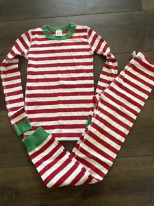 Hanna Andersson Red White Stripe Holiday Pajamas Boys Girls size 10 - Picture 1 of 7