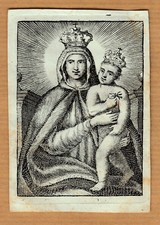 santino incisione Madonna con Gesù Bambino 1800 (403)