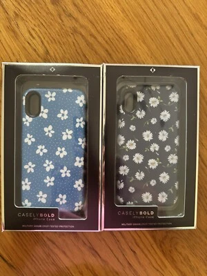 Set of 2 IPhone X, Xs Casely BOLD Cases Daisy Navy Floral & Ocean Blue Floral - Image 1 of 4