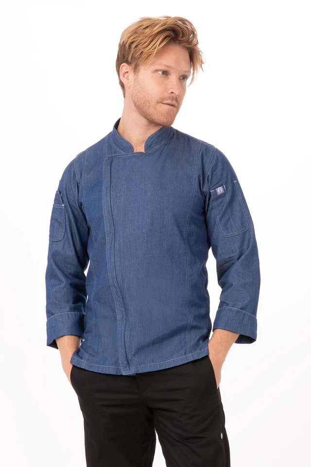 Chef Works Mens Gramercy Denim Chef Coat (EXDZ001) - Image 1 of 1