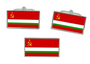 Tadschikistan Sowjetisch Flagge Manschettenknopf Und Krawattennadel Set - Picture 1 of 6