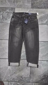 NWT GAP WOMENS DENIM JEANS HIGH RISE GIRLFRIEND BLK stretch 31 - Picture 1 of 2