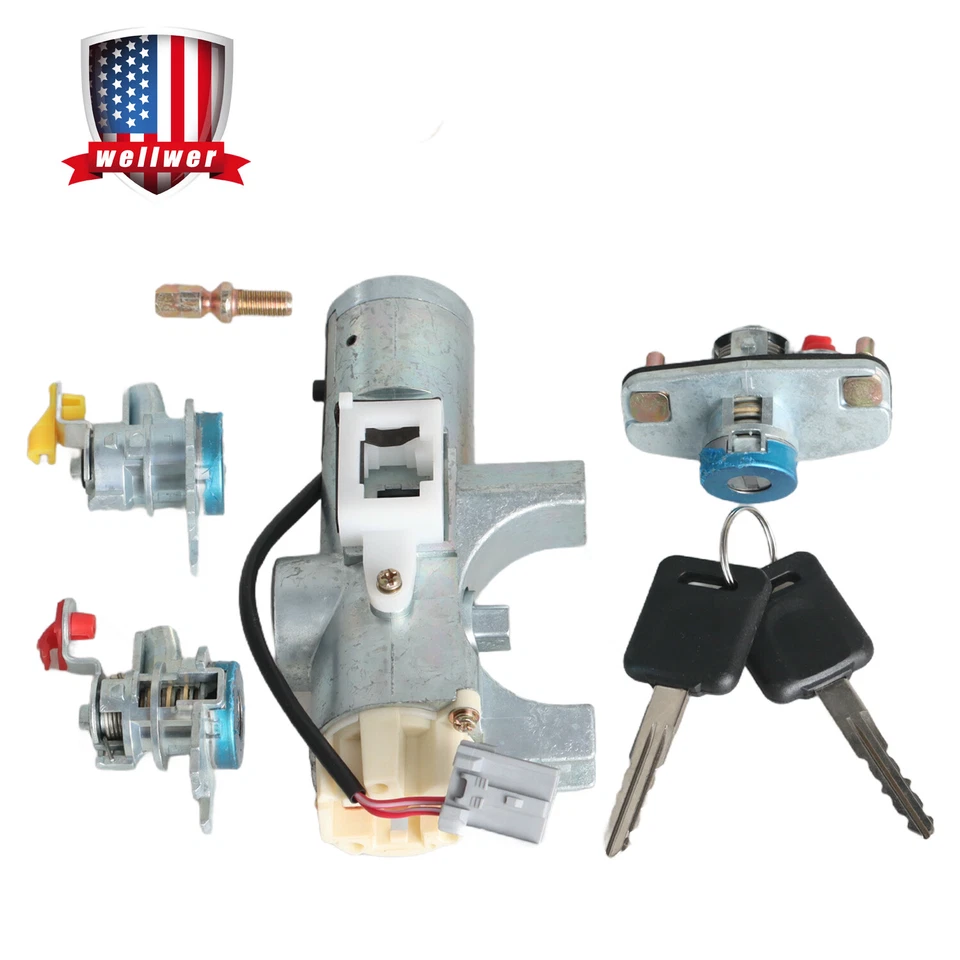 Door Lock Cylinders & Ignition Switch with Keys for 2007-12 Nissan Versa DK415 - Image 1 of 4