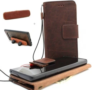 Echt Leder Tasche für Galaxy Note 9 Handarbeit Cover Book Abnehmbar Auto Halter - Bild 1 von 12