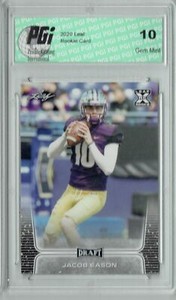 Jacob Eason 2020 Leaf Draft Football #12 Gem Mint Rookie Card PGI 10