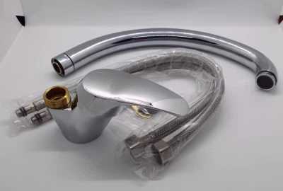 LEOVIN MISCELATORE RUBINETTO CROMATO CANNA ALTA MONOCOMANDO PER LAVELLO CUCINA