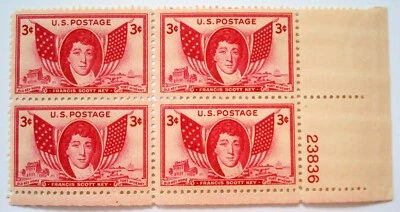 SCOTT 962 - FRANCIS SCOTT KEY ISSUE - BLOCK of 4 - 1948 - MNH - Image 1 of 2