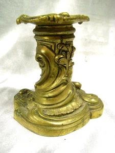 ANCIEN BOUGEOIR TABLE TOILETTE ROCAILLE BRONZE CHANDELIER FLAMBEAU CANDLESTICK - Picture 1 of 7
