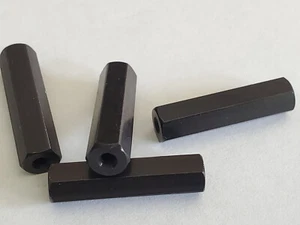 4pcs Black Anodized Aluminum Standoffs 4-40 Fully Threaded 1" x 1/4" - Picture 1 of 3