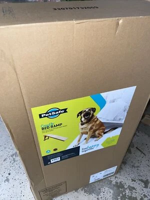 PetSafe CozyUp Pet Ramp Bedside Wooden Carpet Cover Cherry Up to 120 lb Cat Dog - Image 1 of 4