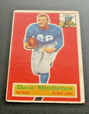 1956 DAVE MIDDLETON FOOTBALL CARD TOPPS #68 DETROIT LIONS  - Image 1 of 2