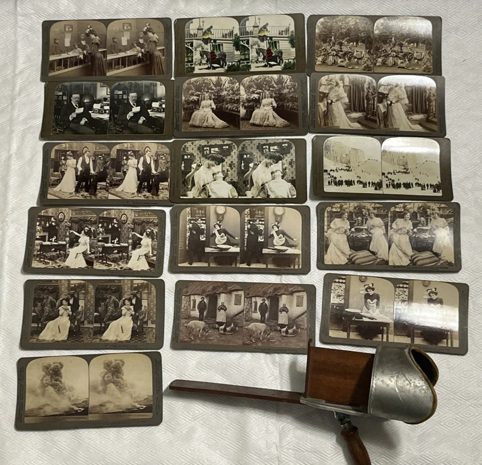 U&U Sun Sculpture Trade Mark Antique Stereo Viewer 1901 With 16 Cards - Image 1 of 4