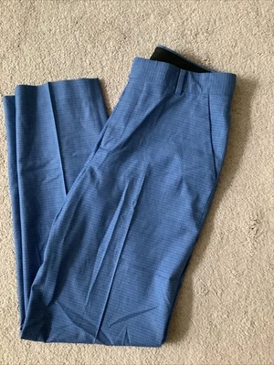 Calvin Klein Boy's Regular Blue Check Dress Pants Size 16 Flat Front - Image 1 of 4