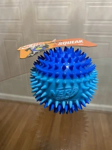Nerf Dog - Blue/Dark Blue Extra Large 4”Spike Ball ~ Squeaky Dog Toy . - Picture 1 of 4