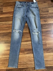 Hollister Stacked Skinny Jeans Advanced Stretch Distressed Light Wash Jean 31x32 - Picture 1 of 13