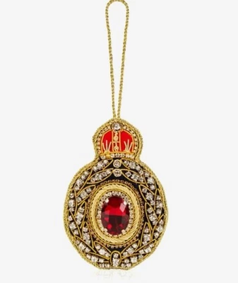 Royal Windsor Castle Red Jewel Christmas Hanging Tree Decoration Red / Sparkling