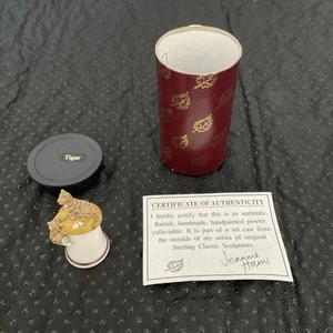 STERLING CLASSIC THIMBLE BY JEANNIE HARRIS BOXED & CERTIFICATE ~ Tiger - Foto 1 di 2
