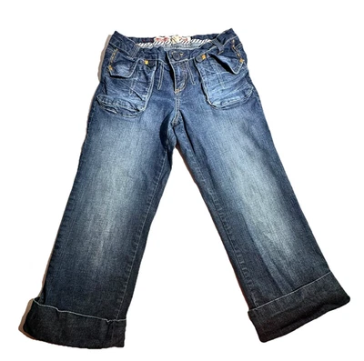 Pantalones de mezclilla Y2K Mossimo Supply tiro bajo Junior Denim Capris elásticos talla 3 denim Foto 1 de 4