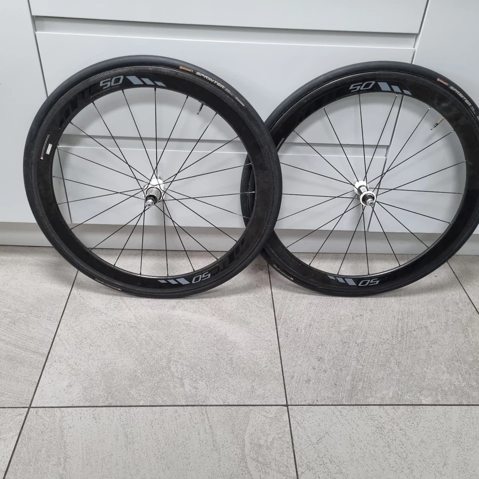 VISION TC50 WHEELSET CARBON WHEELS 700C SHIMANO 11 SPEED ROAD RACING BIKE TUBULA - Image 1 of 4