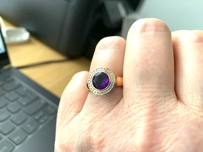 Ehinger Schwarz TRESORO Ring, Amethyst, Brillanten, Rotgold, Größe 17,0 - Bild 1 von 4