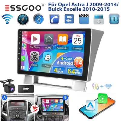 DAB+ Carplay Android Autoradio 4+64G Für Opel Astra J Buick EXCELLE Verano 10-14 - Bild 1 von 4