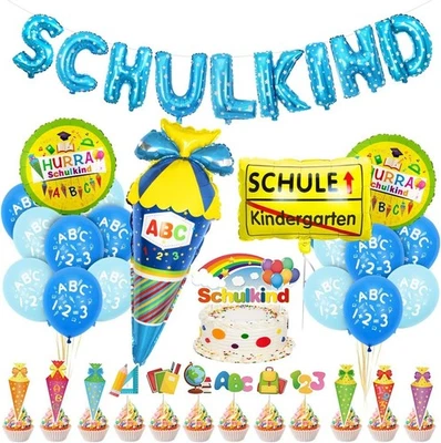 IBRA Einschulung Schuleinführung Schulanfang Deko Set Für Jungen,Geschenk Einschulung